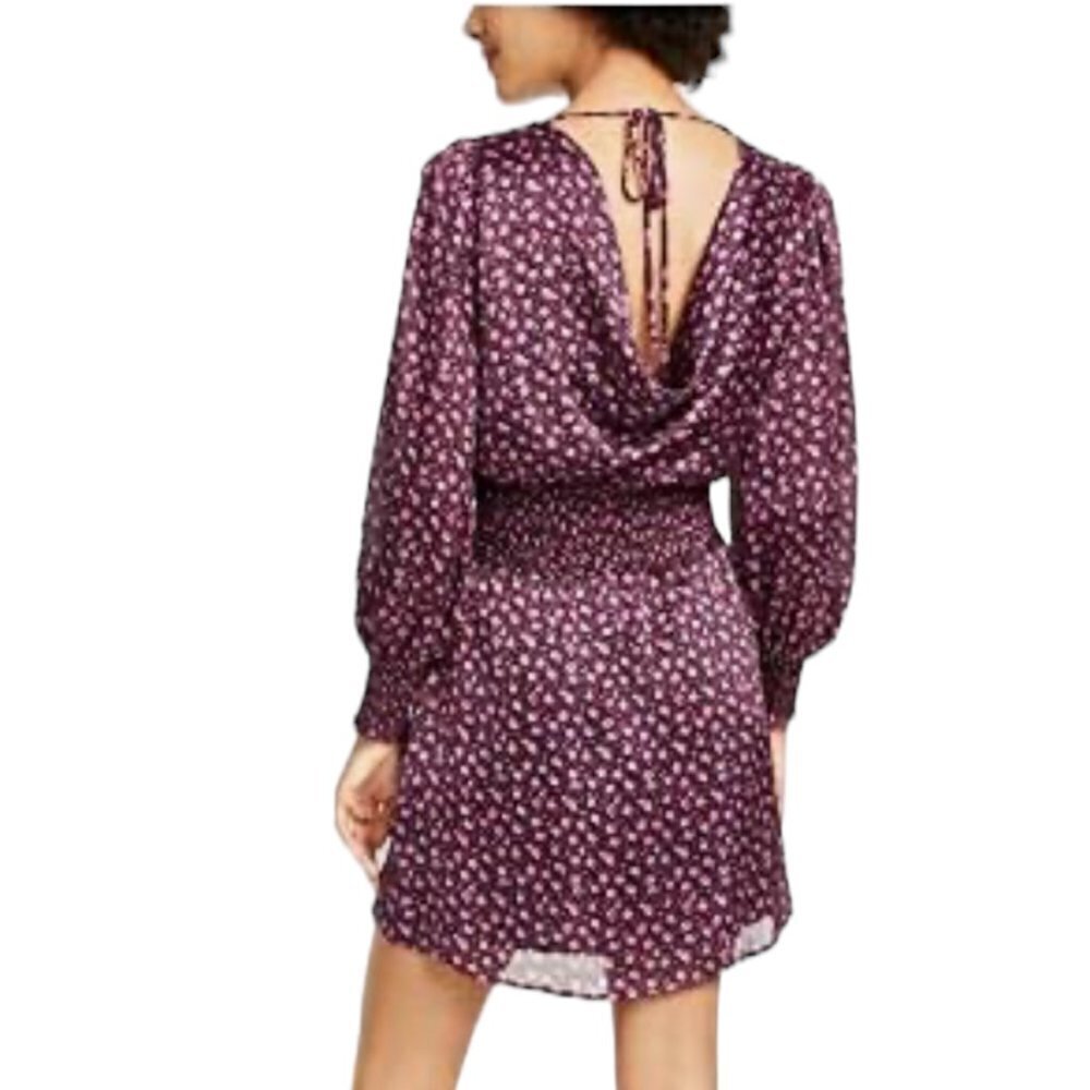 Leyden Women's Floral Mini Smocked Cocktail Dress in Purple Size S - Picture 10 of 10
